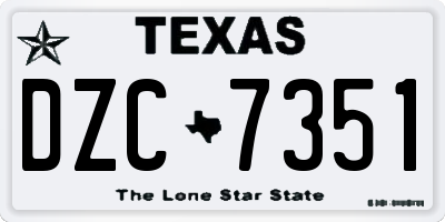 TX license plate DZC7351
