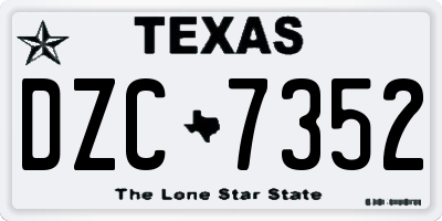 TX license plate DZC7352