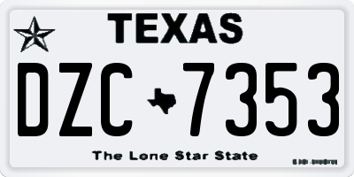 TX license plate DZC7353