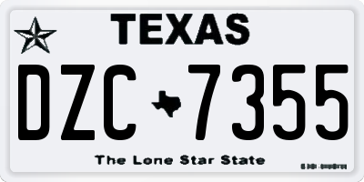 TX license plate DZC7355