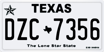 TX license plate DZC7356