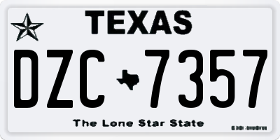 TX license plate DZC7357