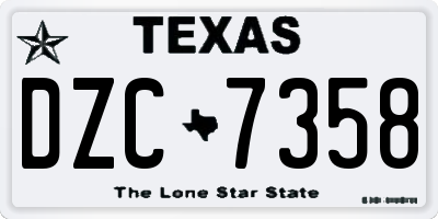 TX license plate DZC7358