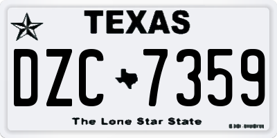 TX license plate DZC7359