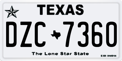 TX license plate DZC7360