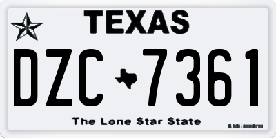 TX license plate DZC7361