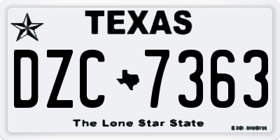 TX license plate DZC7363