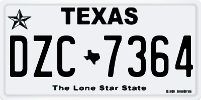 TX license plate DZC7364