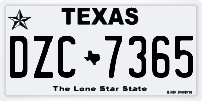 TX license plate DZC7365