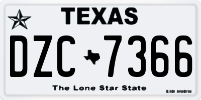 TX license plate DZC7366