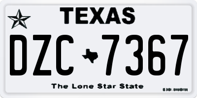 TX license plate DZC7367