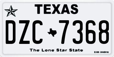 TX license plate DZC7368