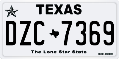 TX license plate DZC7369