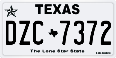 TX license plate DZC7372