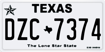 TX license plate DZC7374