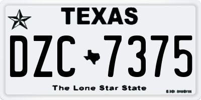 TX license plate DZC7375