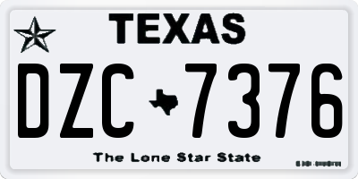 TX license plate DZC7376