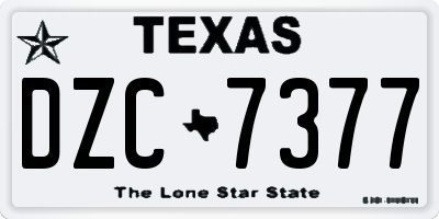 TX license plate DZC7377
