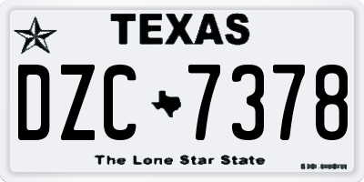 TX license plate DZC7378