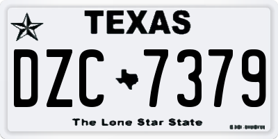 TX license plate DZC7379