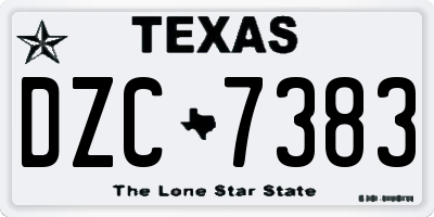 TX license plate DZC7383