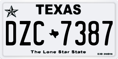 TX license plate DZC7387