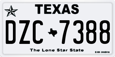 TX license plate DZC7388