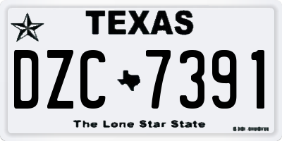 TX license plate DZC7391