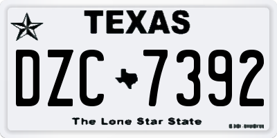 TX license plate DZC7392