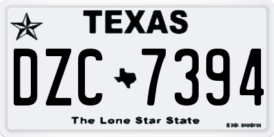 TX license plate DZC7394