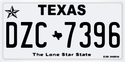 TX license plate DZC7396
