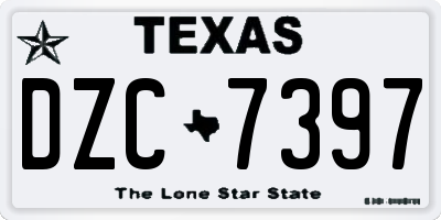 TX license plate DZC7397
