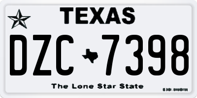 TX license plate DZC7398