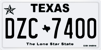 TX license plate DZC7400