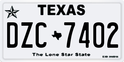 TX license plate DZC7402