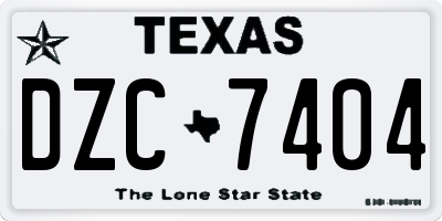 TX license plate DZC7404