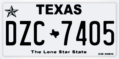 TX license plate DZC7405