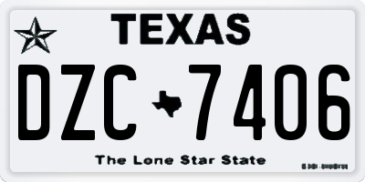 TX license plate DZC7406