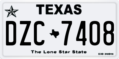 TX license plate DZC7408