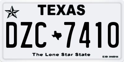 TX license plate DZC7410