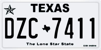 TX license plate DZC7411