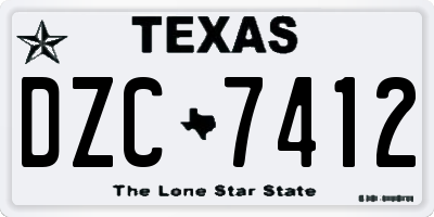 TX license plate DZC7412