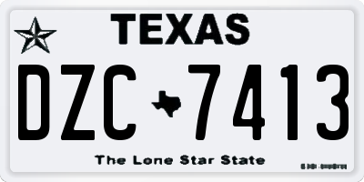 TX license plate DZC7413
