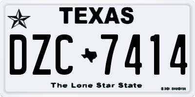 TX license plate DZC7414