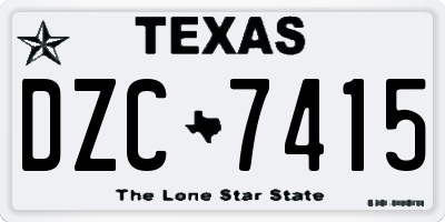 TX license plate DZC7415