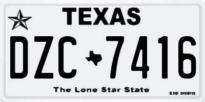 TX license plate DZC7416