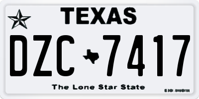 TX license plate DZC7417