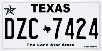 TX license plate DZC7424