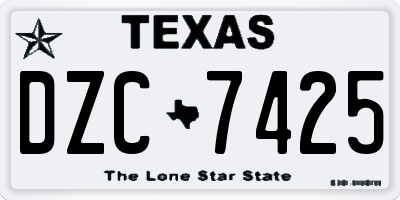TX license plate DZC7425