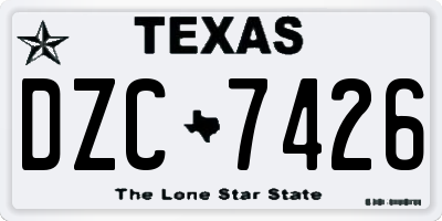 TX license plate DZC7426